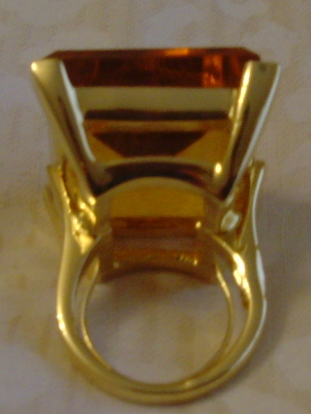 Kenneth J Lane (KJL) RARE Vintage Faux Topaz Colored Stone Ring (Adjustable) - Picture 5 of 14